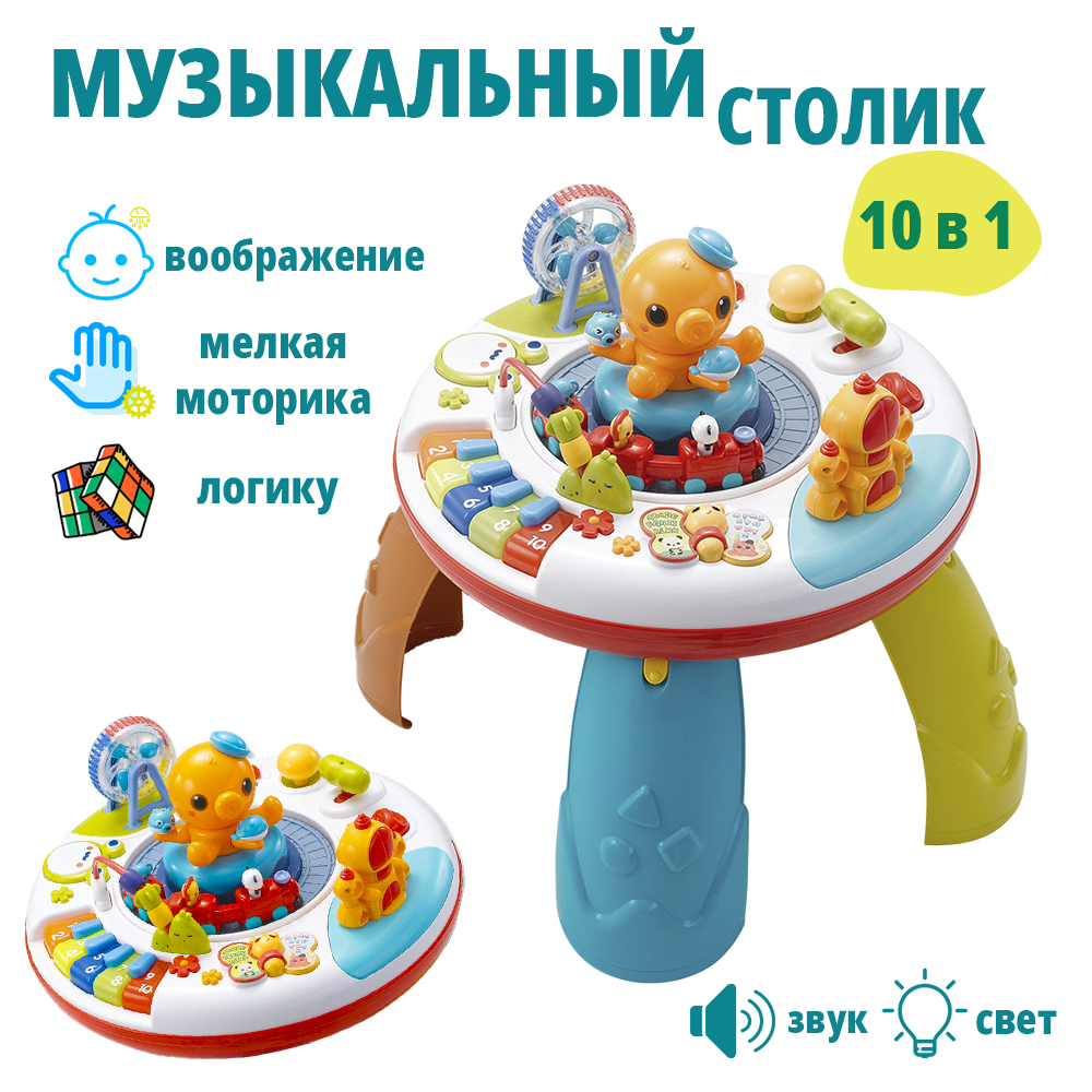 Бизиборд SHARKTOYS Детский музыкальный игровой развивающий на ножках - фото 1