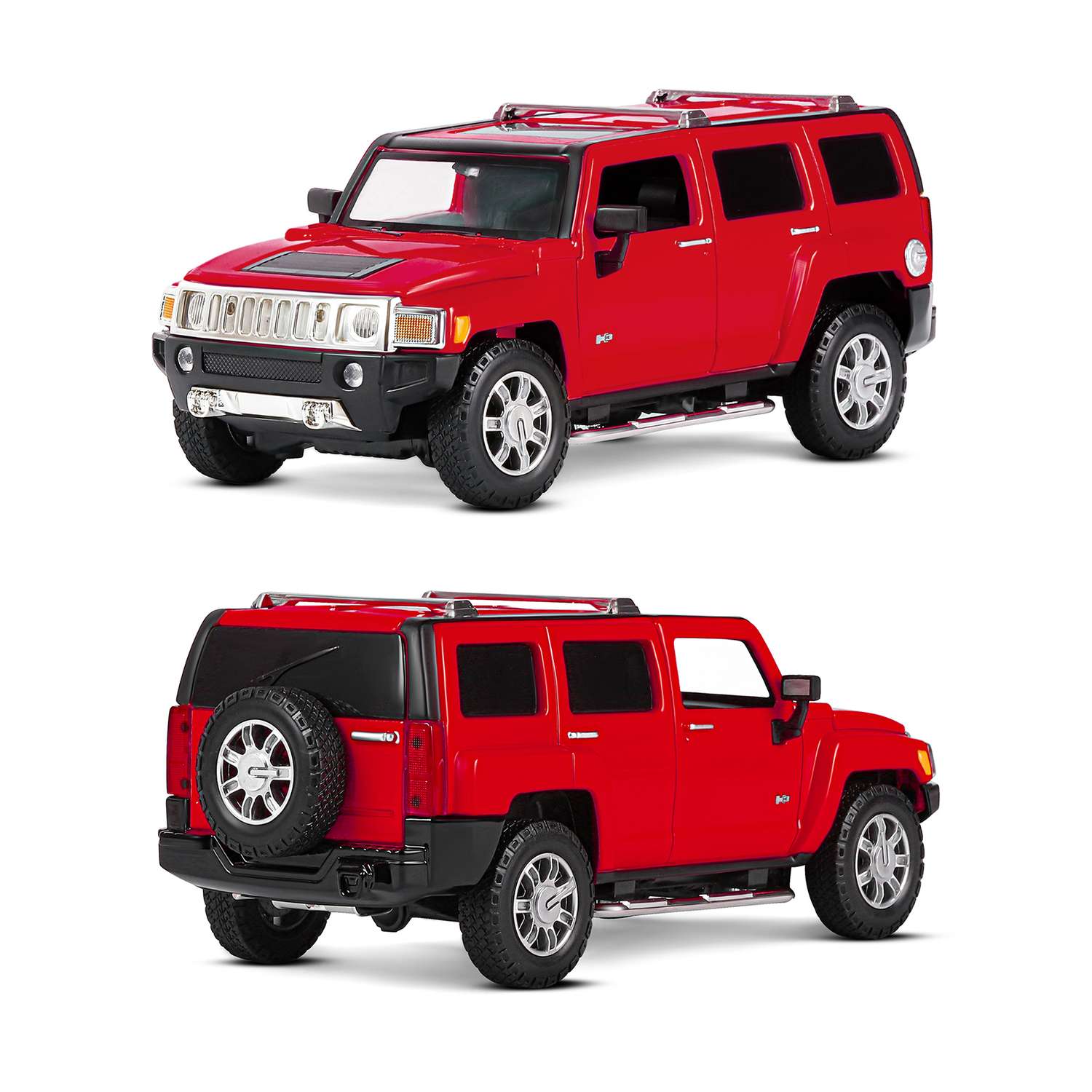 Машинка металлическая АВТОпанорама игрушка детская Hummer H3 1:24 красный JB1200221 - фото 6