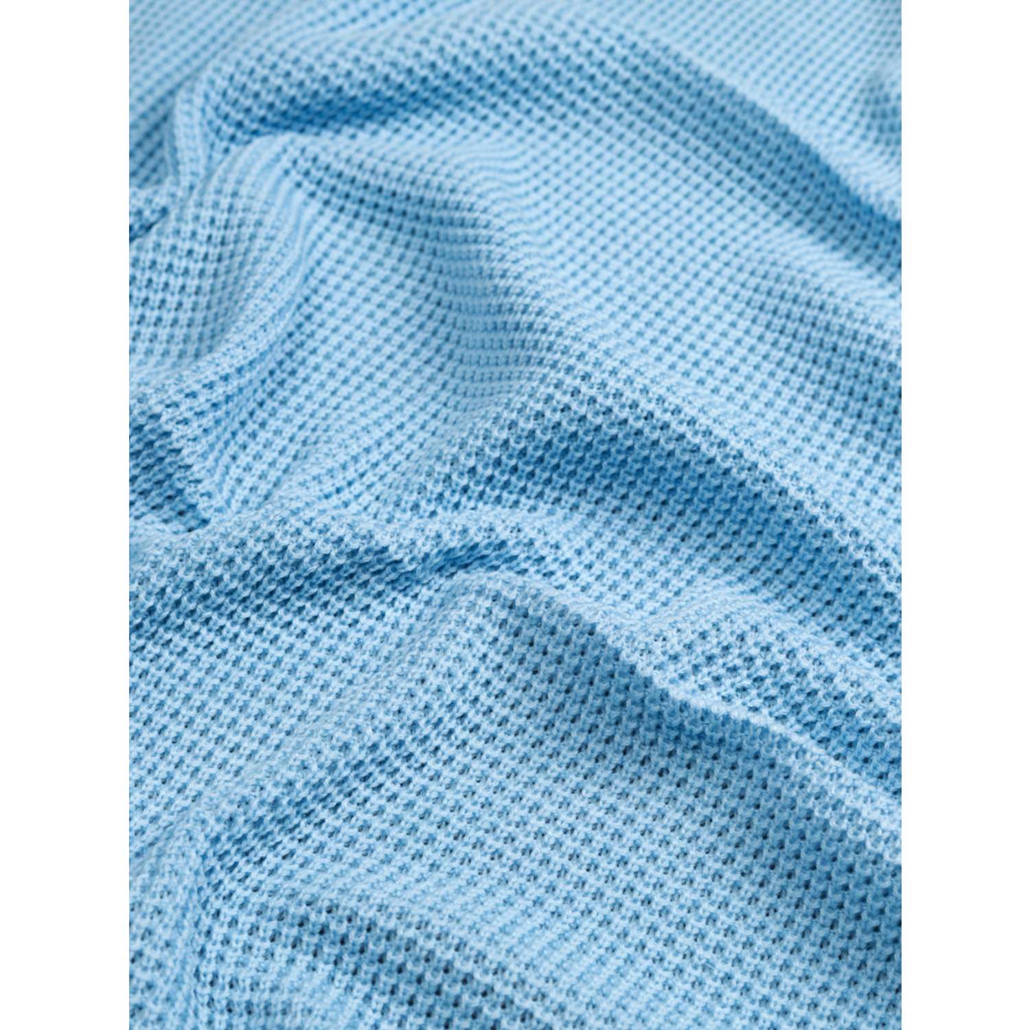Плед-покрывало детский вязаный WARM WHIFF D-41 голубой на выписку в кроватку 90x110 - фото 2