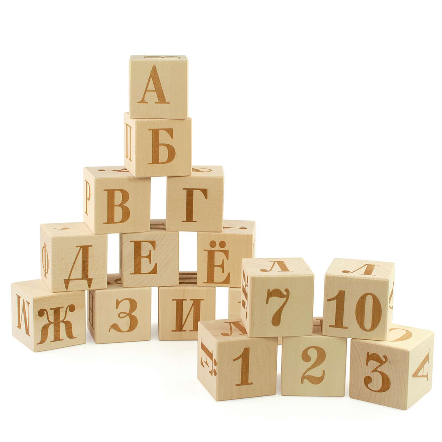 Кубики Ulanik деревянные с буквами и цифрами 16 шт - фото 2
