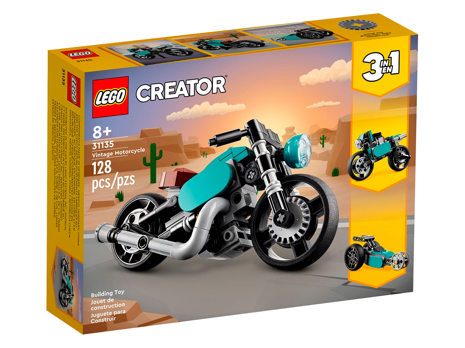 Конструктор детский LEGO Creator 3-in-1 Винтажный мотоцикл 31135 - фото 10