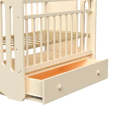 Детская кроватка ВДК Nicole прямоугольная, продольный маятник (слоновая кость)