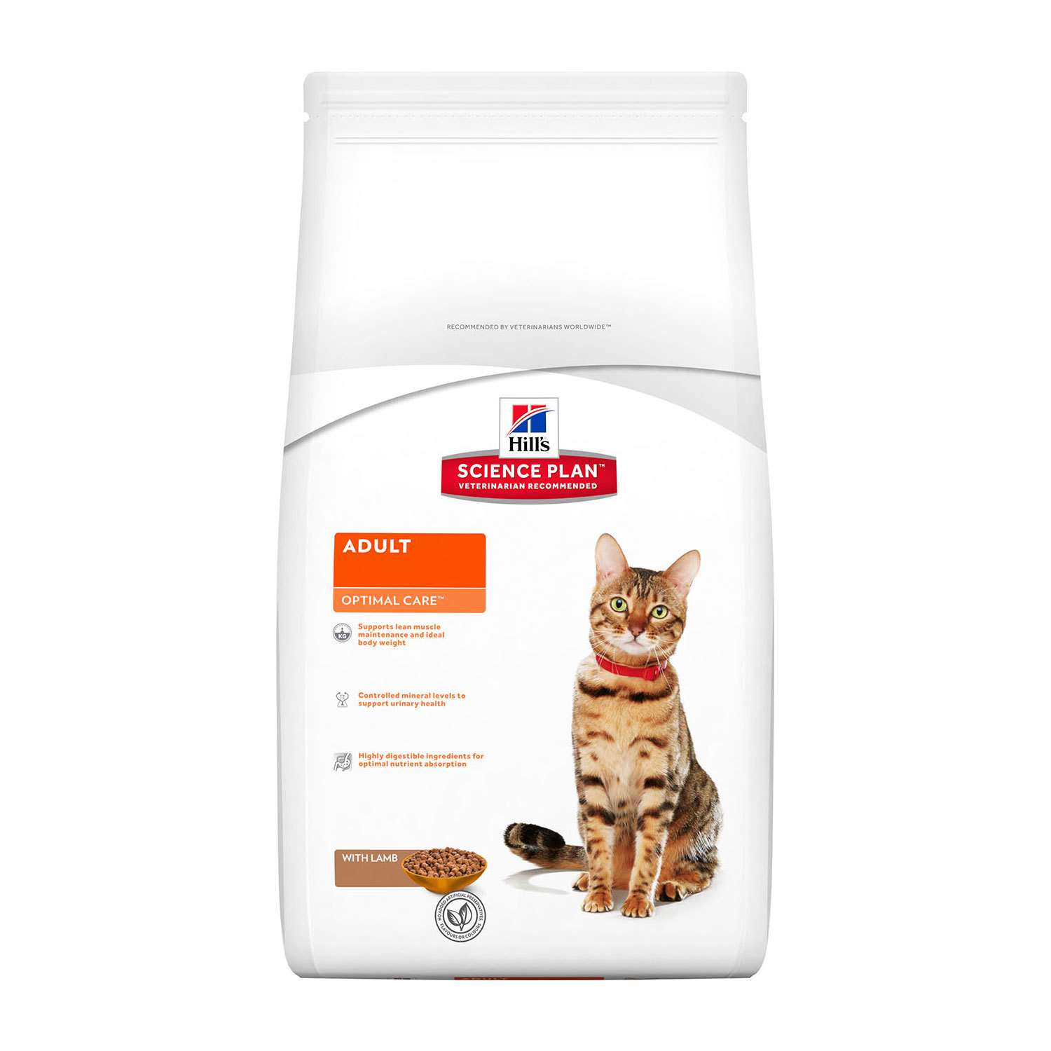 Корм сухой для кошек HILLS 2кг Science Plan Optimal Care с ягненком для повседневного питания - фото 1