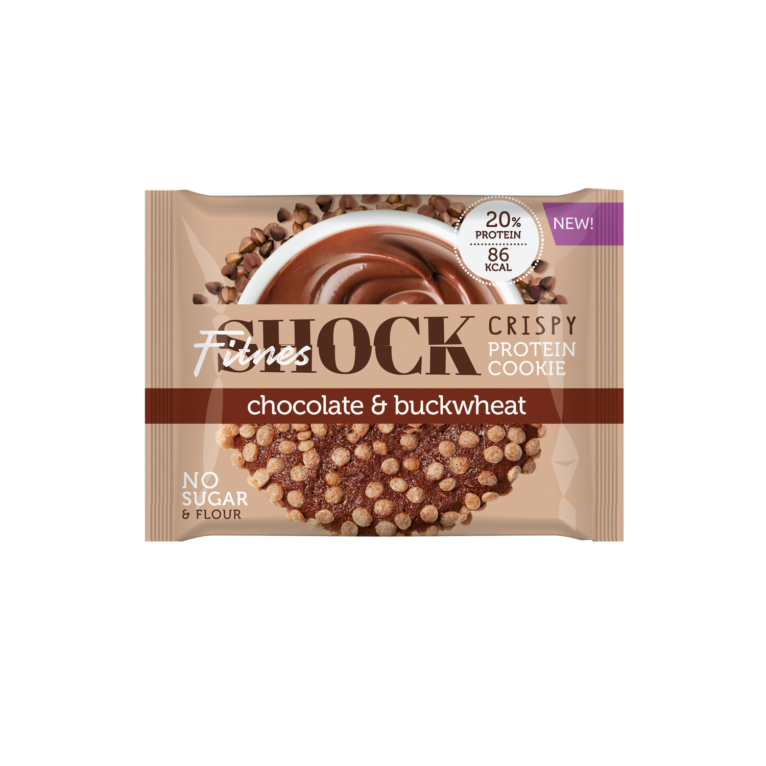 Печенье Fitnesshock шоколад-гречка 30г - фото 1