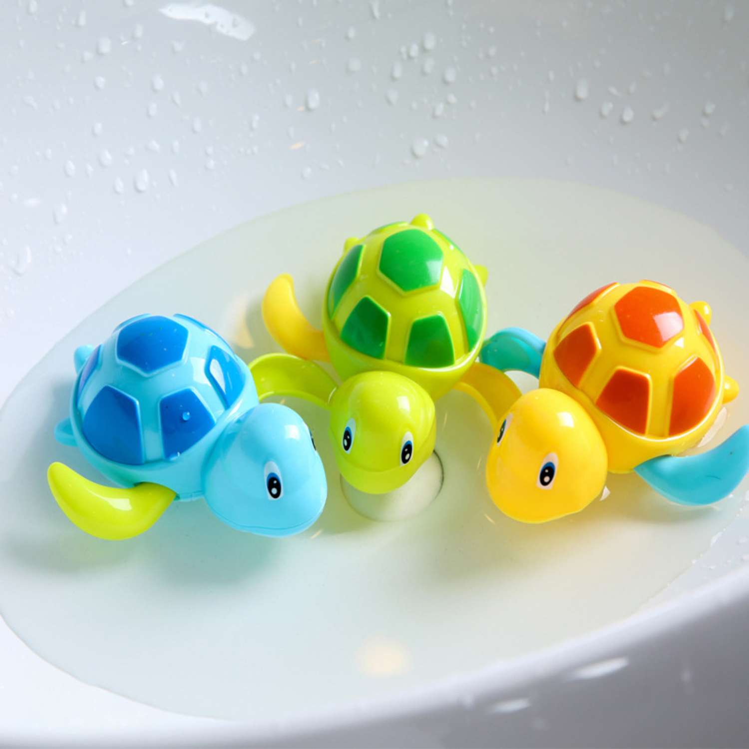 Заводная игрушка для ванной S+S Черепаха желтая большая плавает - фото 8