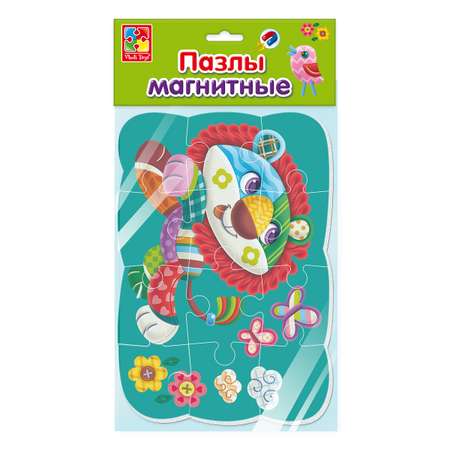 Пазл Vladi Toys магнитный Львенок 12 элементов