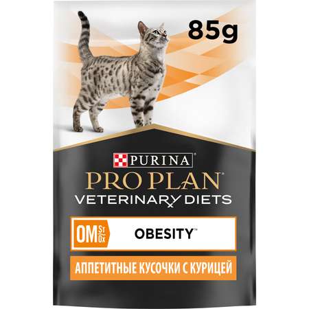 Корм для кошек Purina Pro Plan Veterinary diet 85г OM при избыточной массе тела с курицей