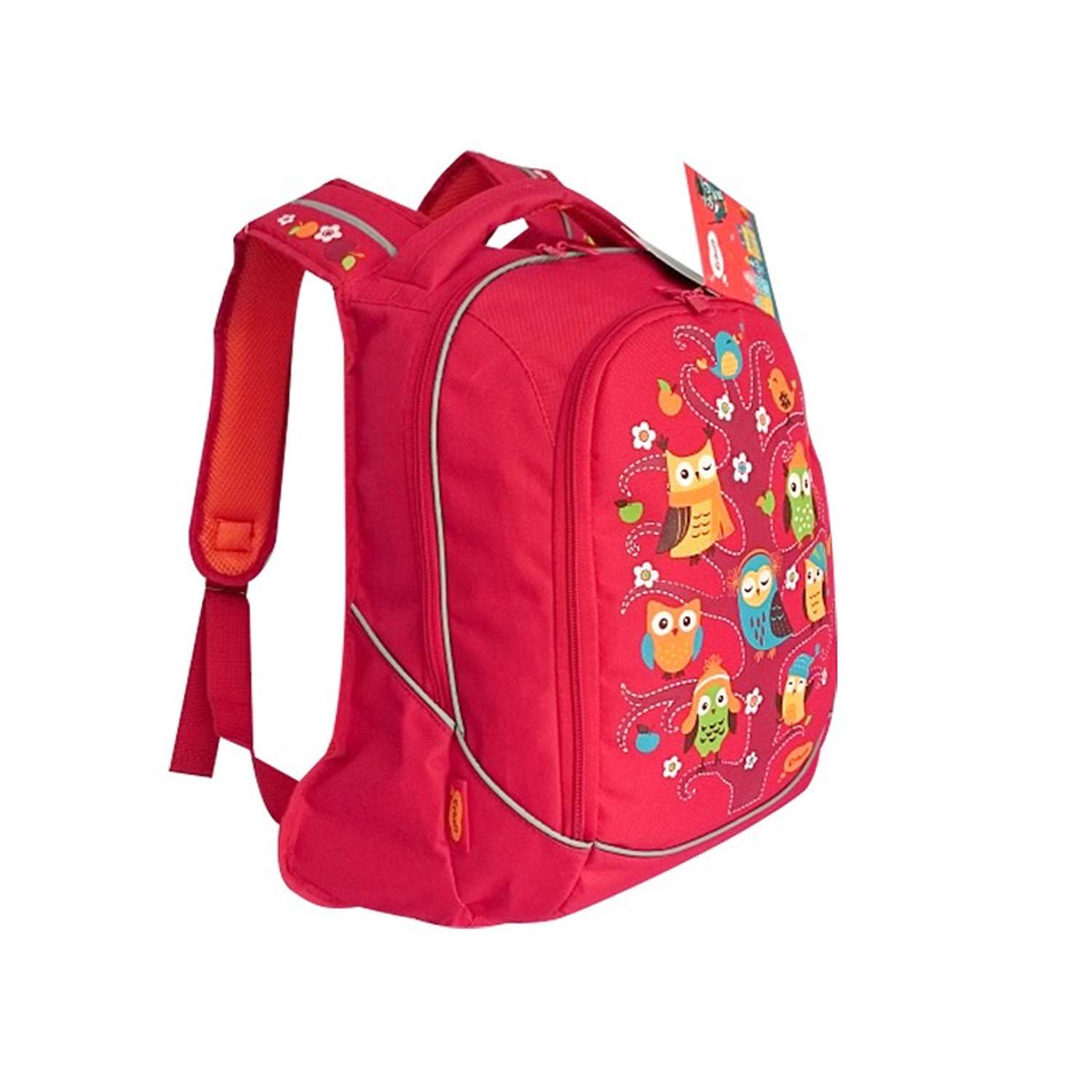 Рюкзак школьный Erhaft Совы (красный) - фото 1