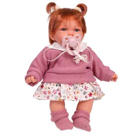 Кукла озвученная Antonio Juan Эмма в розовом 27 см мягконабивная