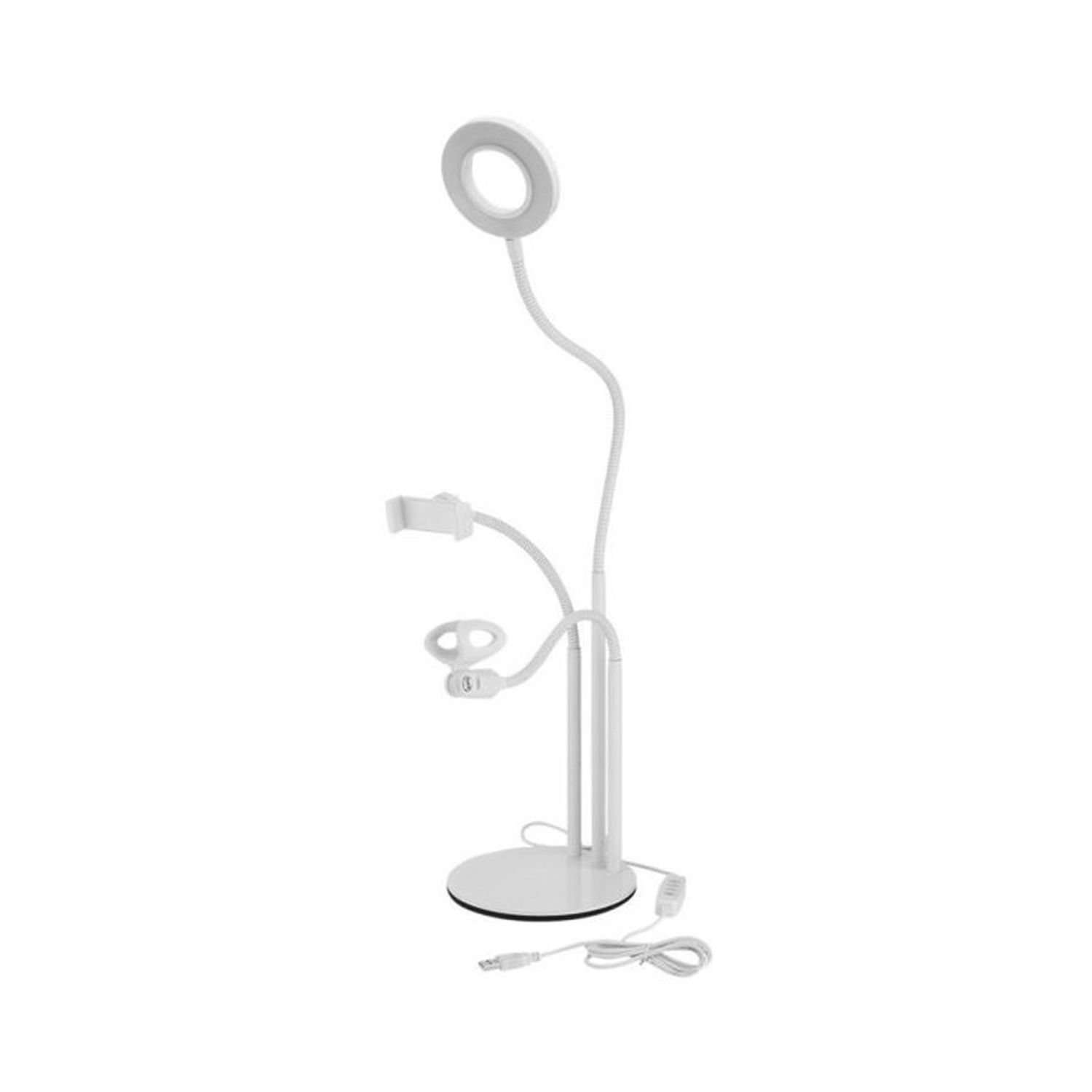 Настольная селфи-лампа Beroma с гибким держателем для микрофона белый - фото 1