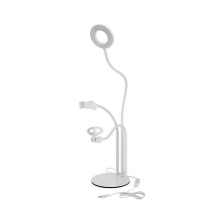 Настольная селфи-лампа Beroma с гибким держателем для микрофона белый