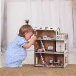 Кукольный дом Pema kids Без окрашивания Варя с мебелью. Материал - ХДФ