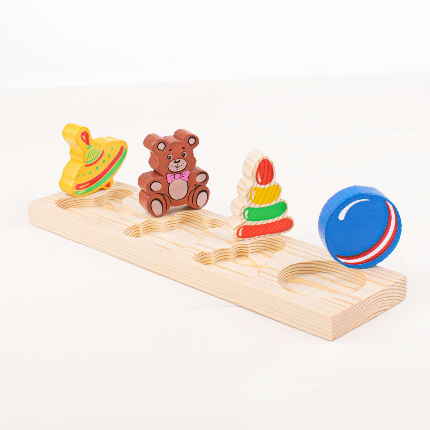 Рамка-Вкладыш Томик Игрушки 5 деталей 451 развивающая деревянная игрушка - фото 3
