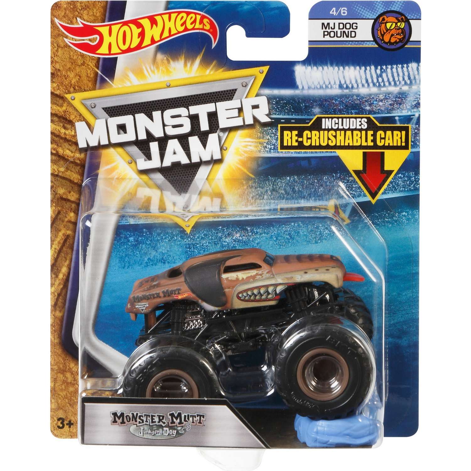 Машина Hot Wheels Monster Jam 1:64 Dog Pound Монстр-пес Дикий FLX44 21572 - фото 2
