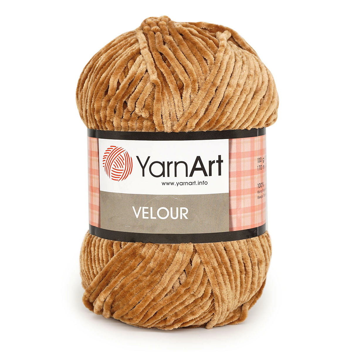 Пряжа для вязания YarnArt Velour 100 г 170 м микрополиэстер мягкая велюровая 5 мотков 849 коричневый - фото 6