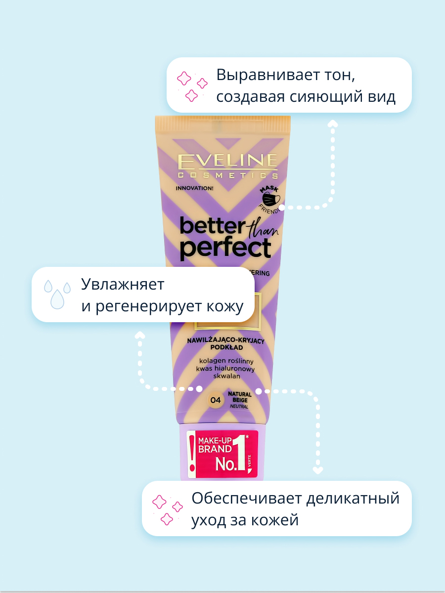 Основа тональная EVELINE Better than perfect тон 04 natural beige