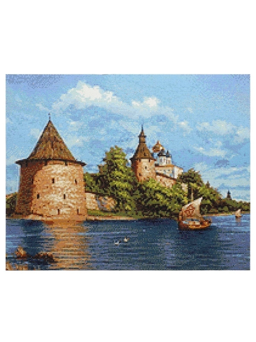 Алмазная мозаика Cristyle картина стразами Псковский кремль 50х40 см Cr 540055 - фото 6