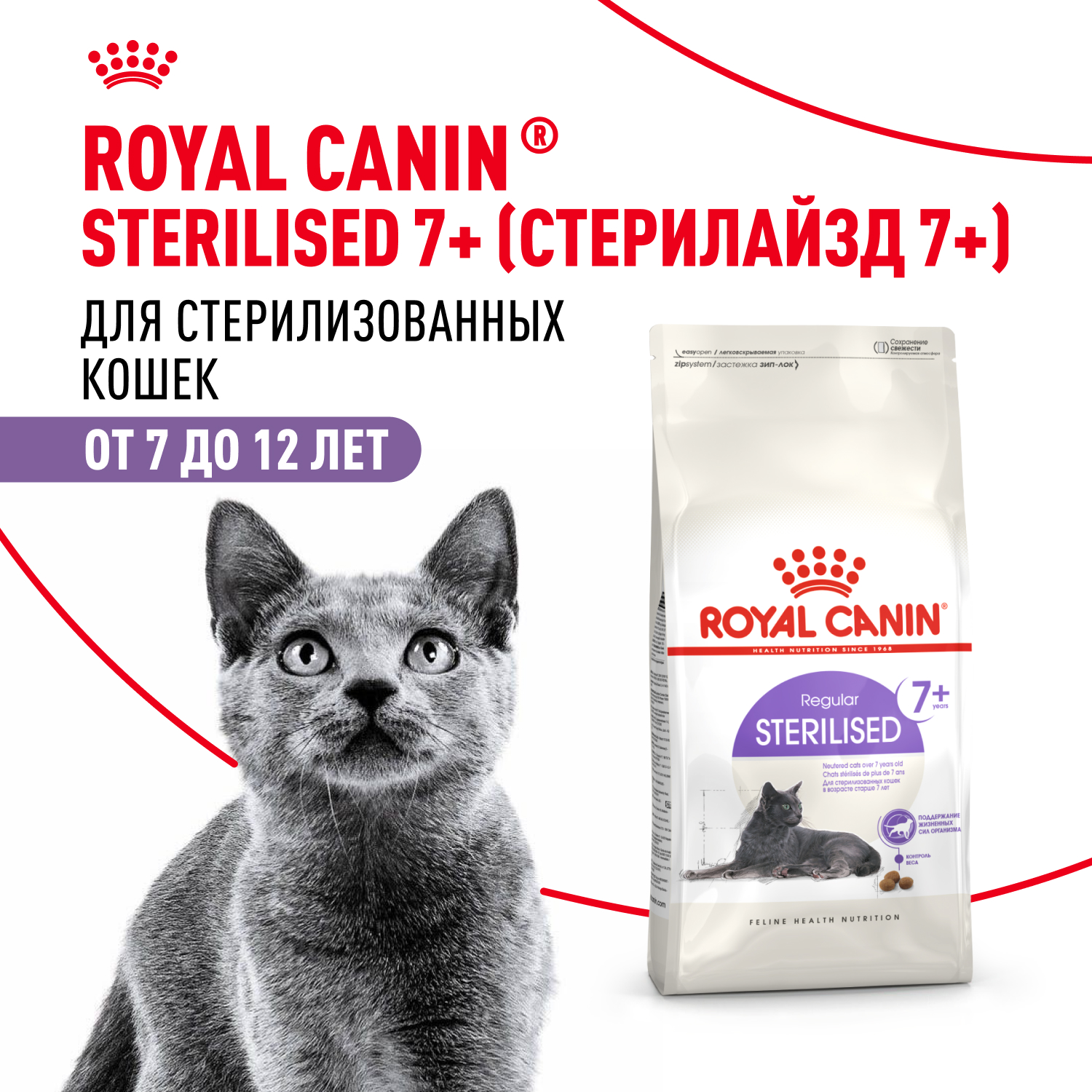Корм сухой для кошек ROYAL CANIN Sterilised 400г пожилых стерилизованных - фото 1
