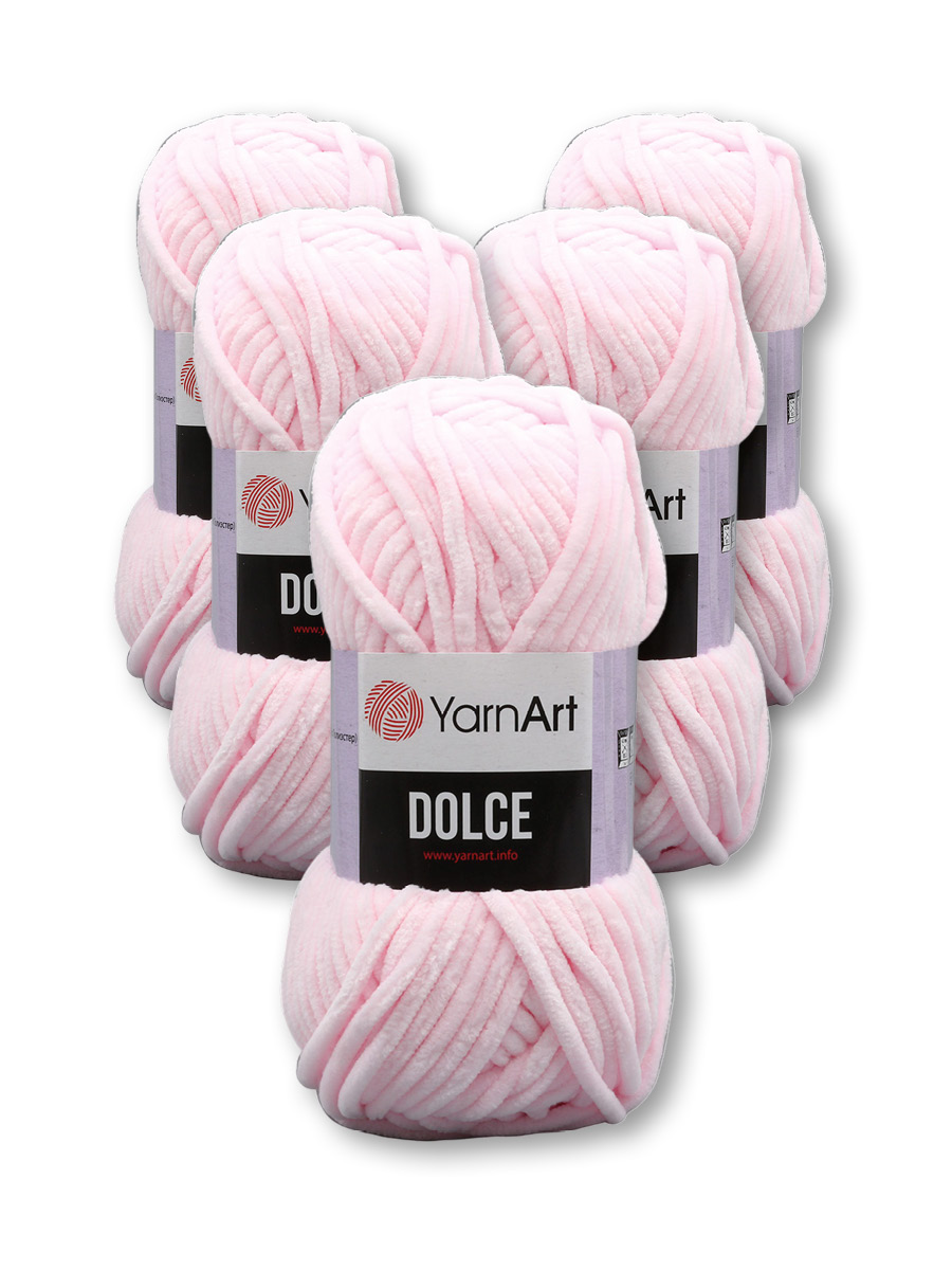 Пряжа для вязания YarnArt Dolce 100 гр 120 м микрополиэстер пушистая плюшевая 5 мотков 750 розовый - фото 3