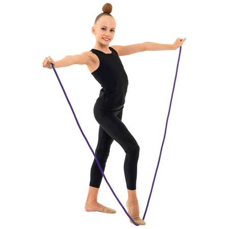 Скакалка Grace Dance гимнастическая утяжелённая. верёвочная. 2.5 м. 150 г. цвет фиолетовый
