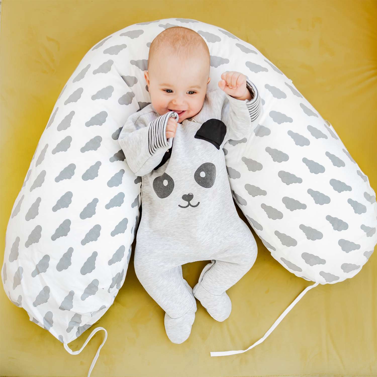 Подушка для беременных AmaroBaby 170х25 см Мышонок вид серый - фото 13