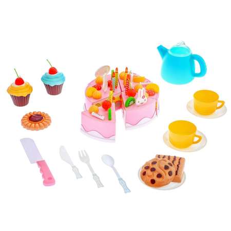 Игровой набор Sima-Land Торт с пирожным Сладкоежка 21 предмет