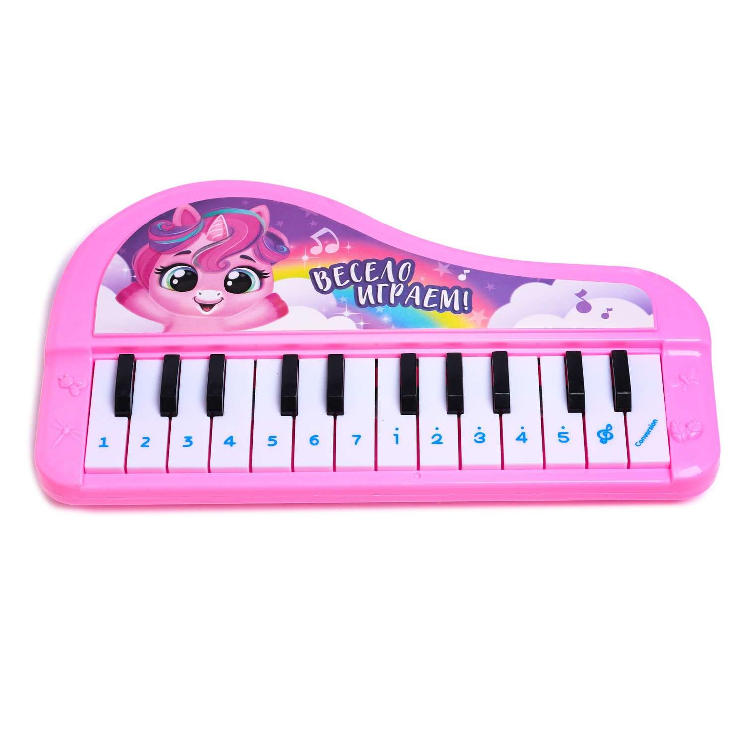 Музыкальное пианино Zabiaka «Чудесные пони» звук цвет розовый - фото 2