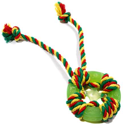 Игрушка для собак Doglike Кольцо Космос с канатом Зеленый