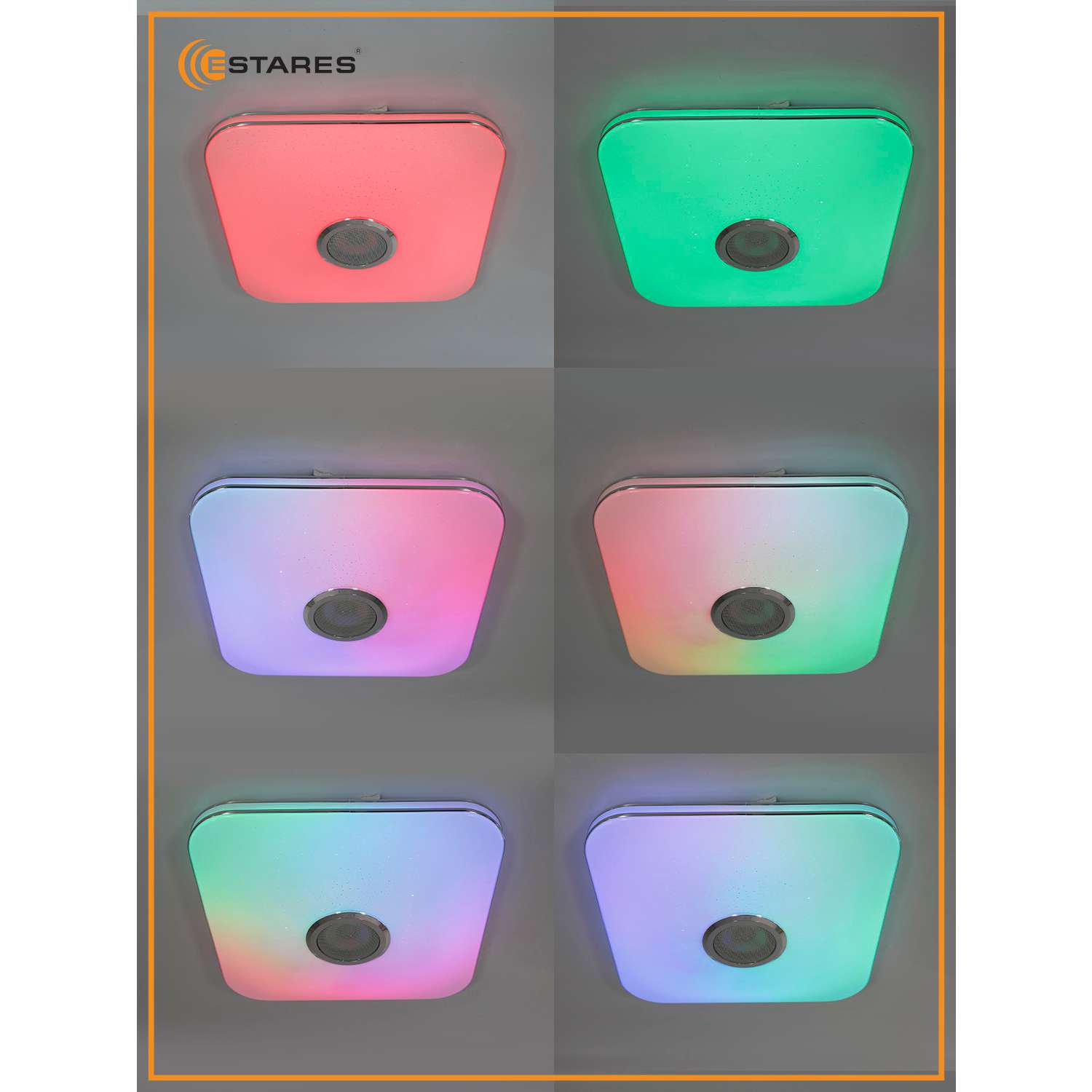Светодиодная люстра с пультом Estares Управляемый музыкальный светильник MUSIC RGB 40W S LED - фото 4
