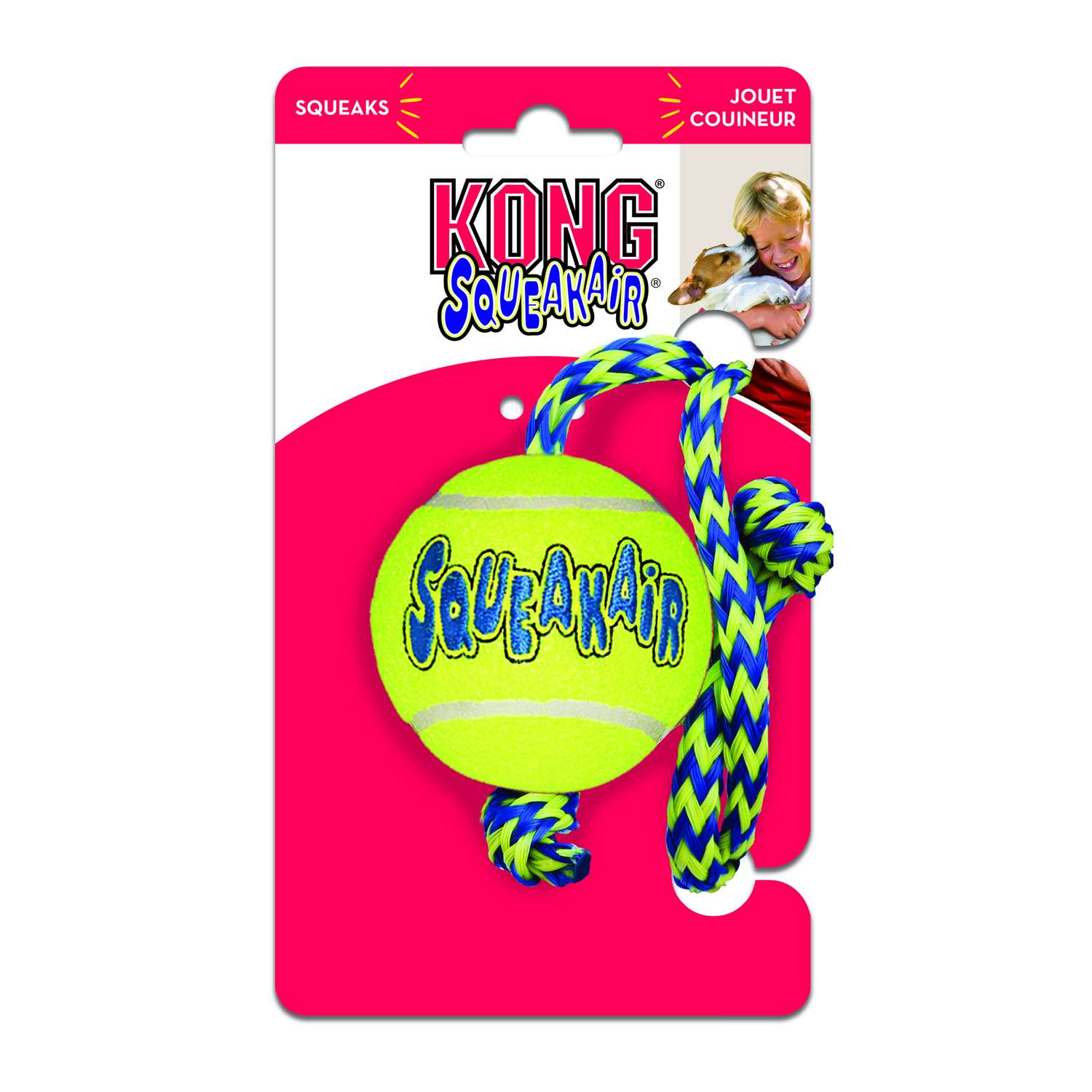 Игрушка для собак KONG Air Мяч теннисный с канатом средний AST21 - фото 2