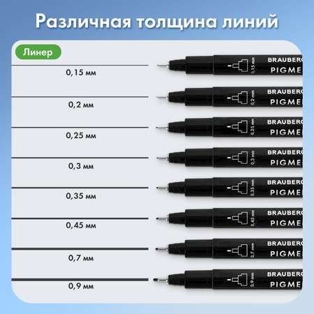 Ручки капиллярные Brauberg линеры для рисования и графических работ