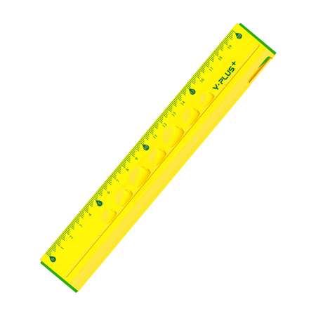 Линейка Y-plus 20см + точилка + ластик + чернографитный карандаш желтая пластиковая RX170100 YW