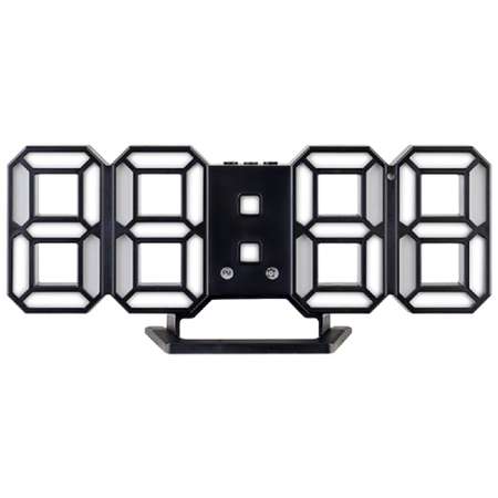 LED часы-будильник Perfeo LUMINOUS 2 черный корпус белая подсветка PF-6111