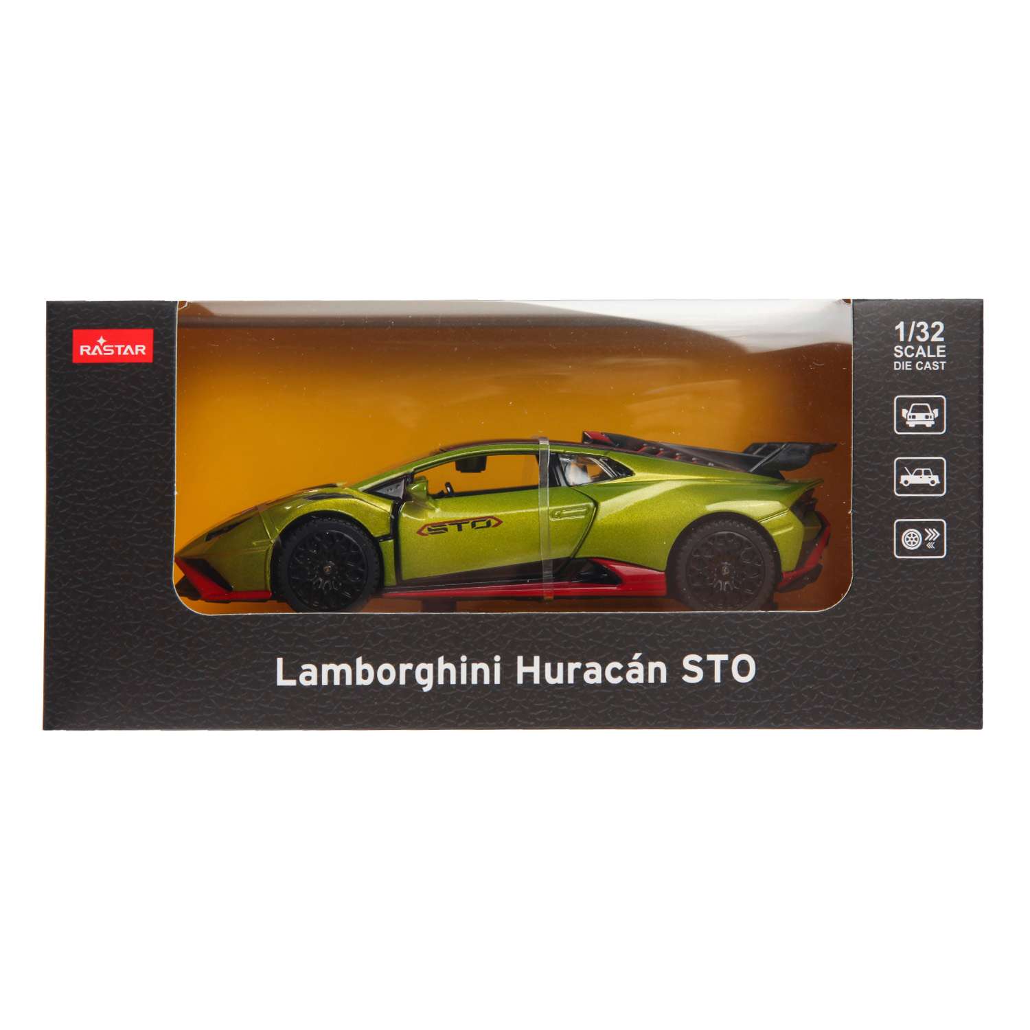 Автомобиль Rastar Lamborghini Huracan STO 1:32 инерционный зеленый 64310 - фото 7