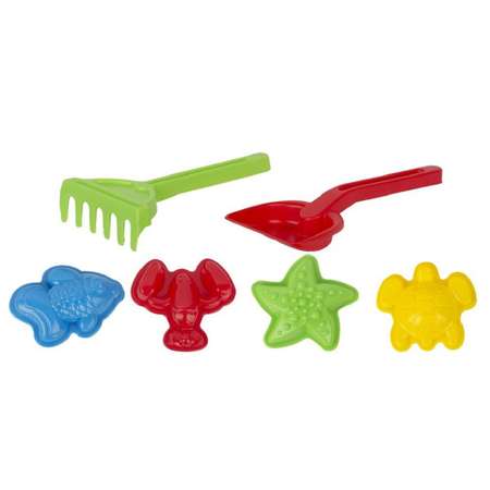 Набор игрушек для песочницы Спектp 6 предметов лопатка грабли формы