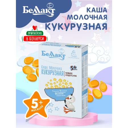 Каша сухая молочная Беллакт кукурузная с пребиотиком быстрорастворимая 200 г х 2 шт
