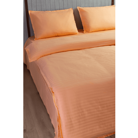 Комплект постельного белья LELIT 2-х спальный 100% страйп-сатин 125гр/м2 коралловый