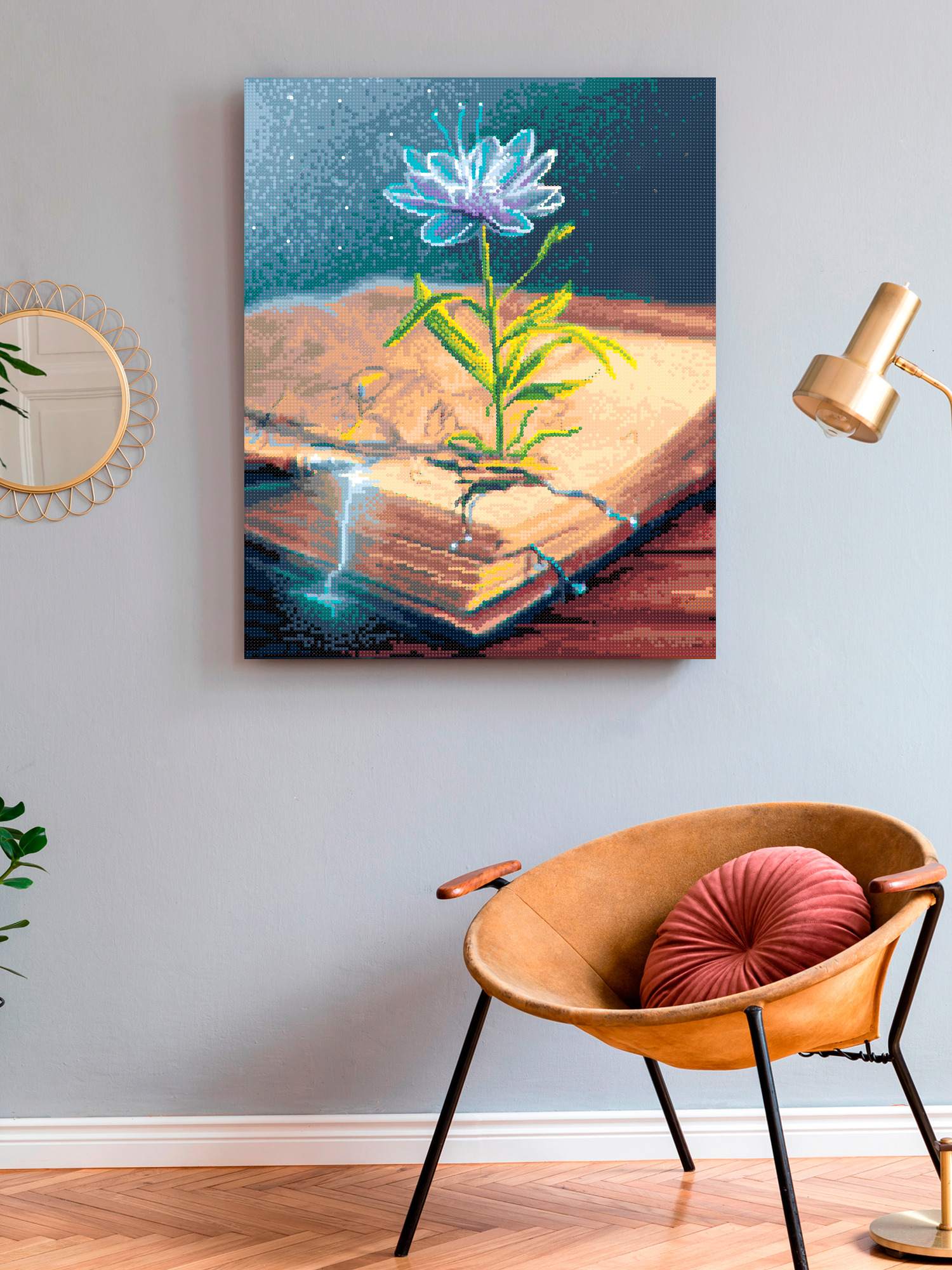 Алмазная мозаика Art on Canvas холст на подрамнике 40х50 см Яркое цветение - фото 3