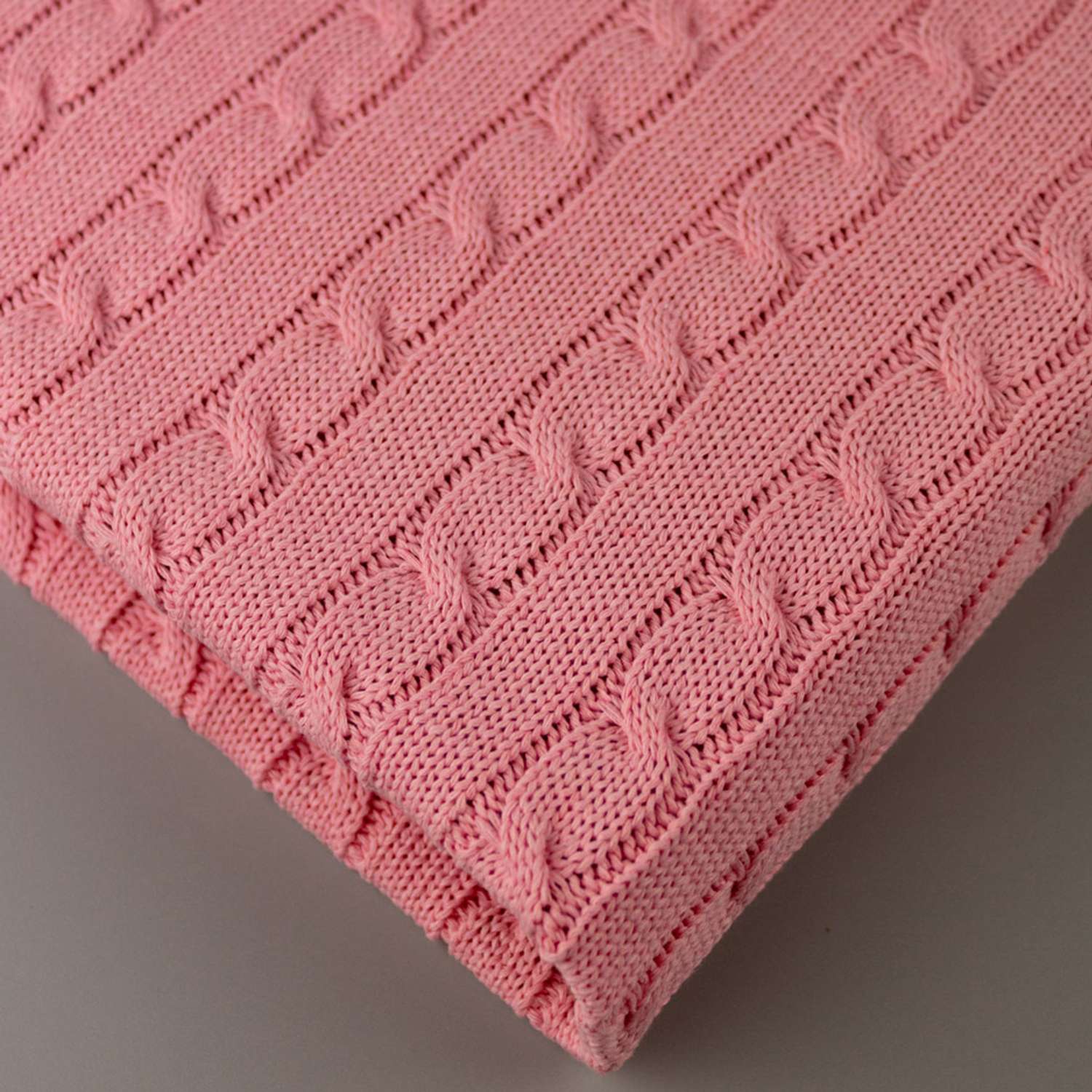 Плед-покрывало детский вязаный WARM WHIFF D-09 розовый на выписку в коляску в кроватку на лето 90x110 - фото 3