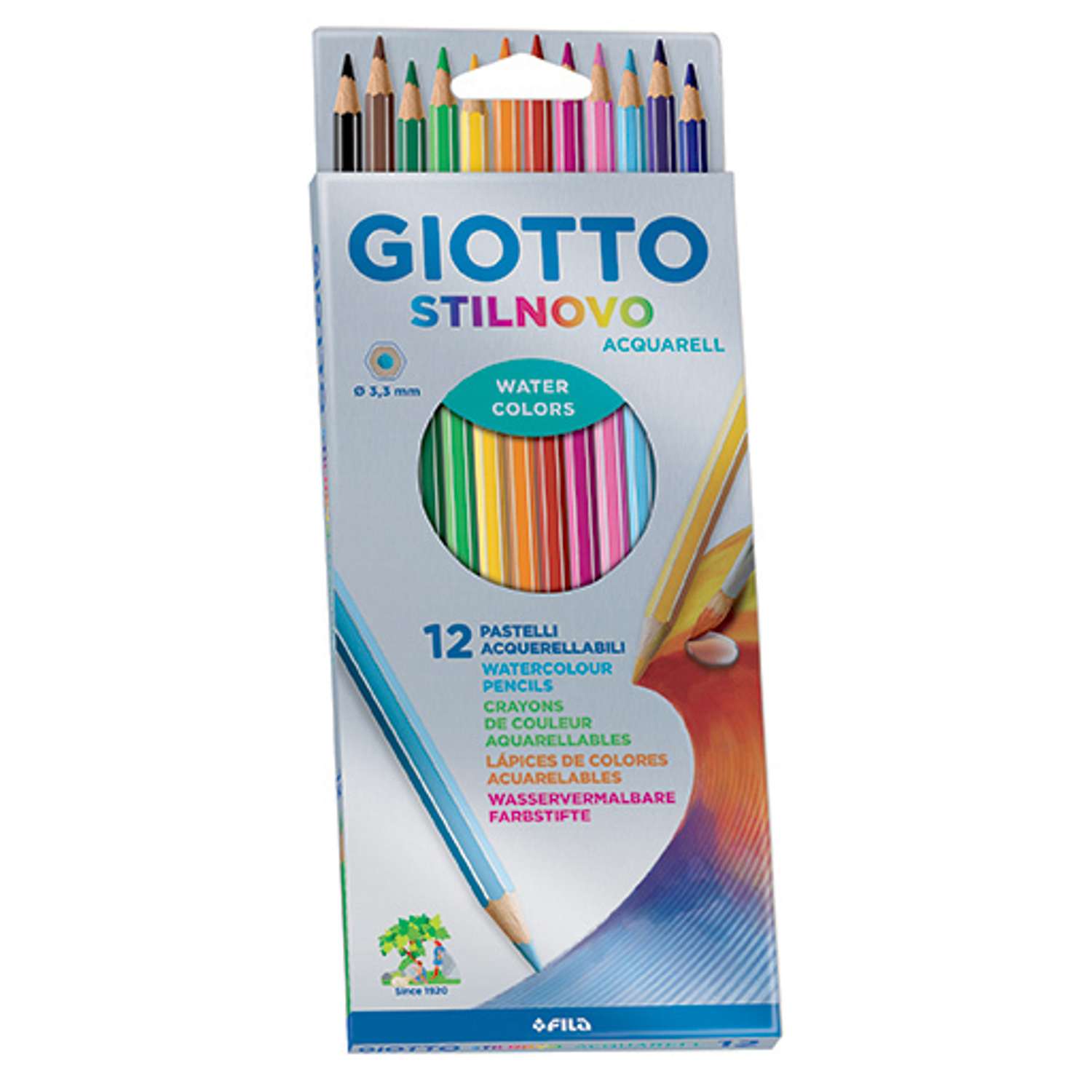 Цветные карандаши GIOTTO акварельные 12 цв. - фото 3
