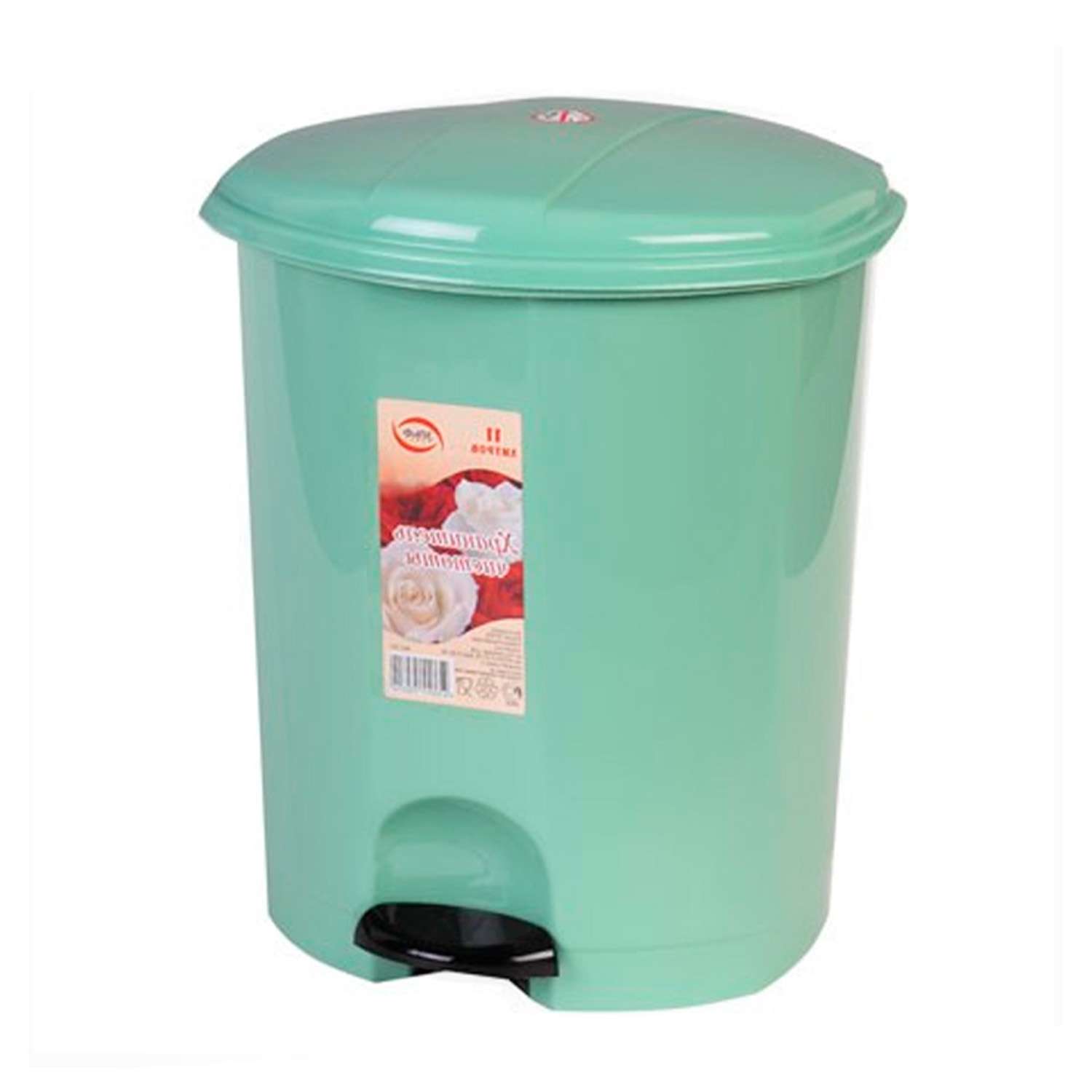 Контейнер для мусора elfplast с педалью оливковый 18л - фото 1