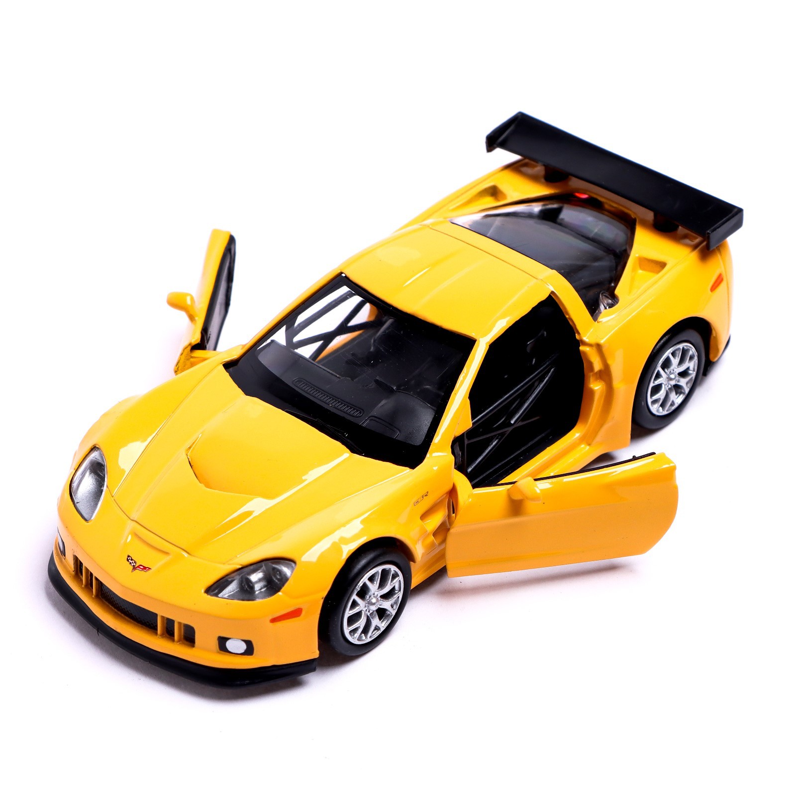 Машина Автоград металлическая CHEVROLET CORVETTE C6-R. 1:32. открываются двери. инерция. цвет жёлтый 5120166 - фото 3