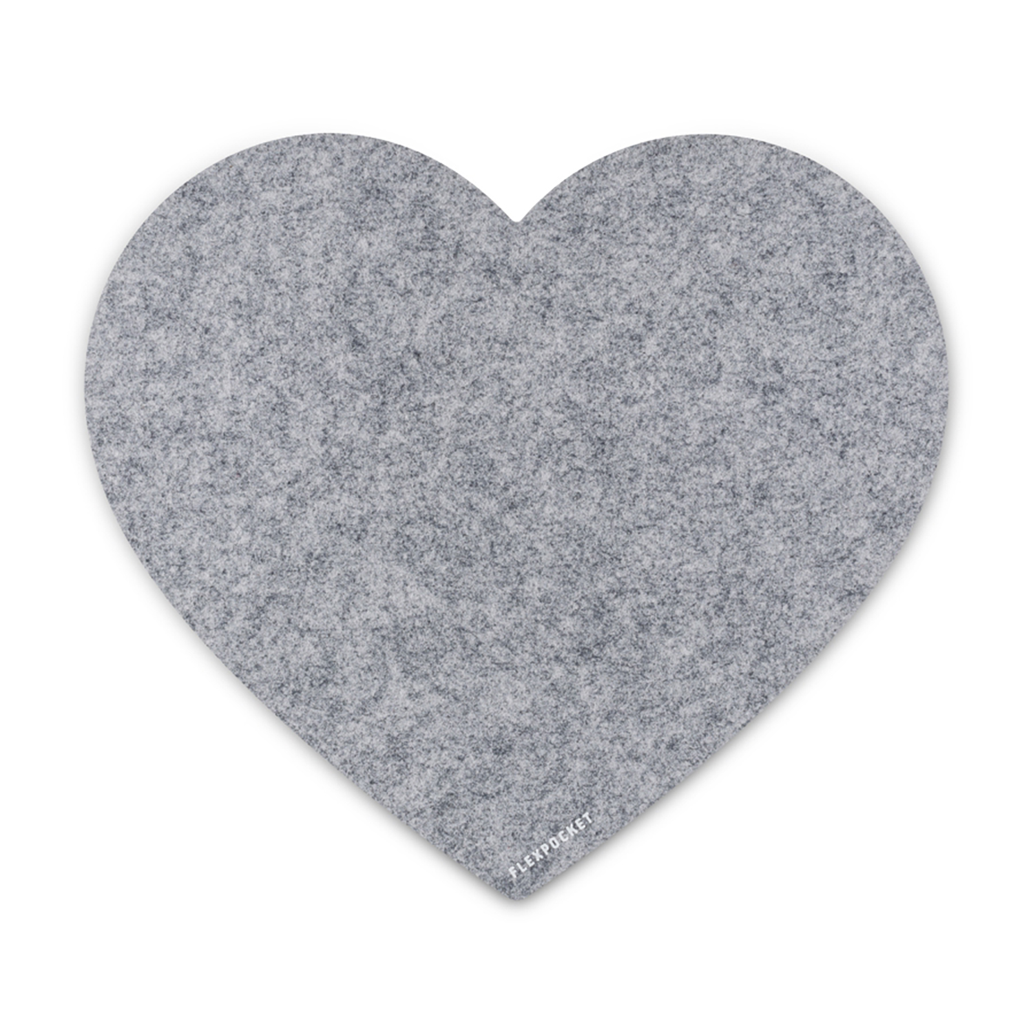 Настольный коврик Flexpocket для мыши в форме сердца 250х250мм светло-серый - фото 1