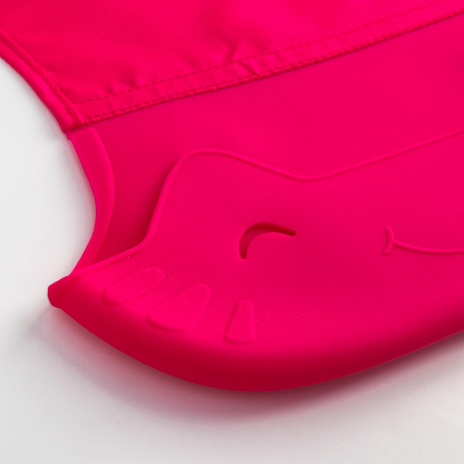 Нагрудник Крошка Я непромокаемый с силиконовым карманом цвет розовый - фото 2