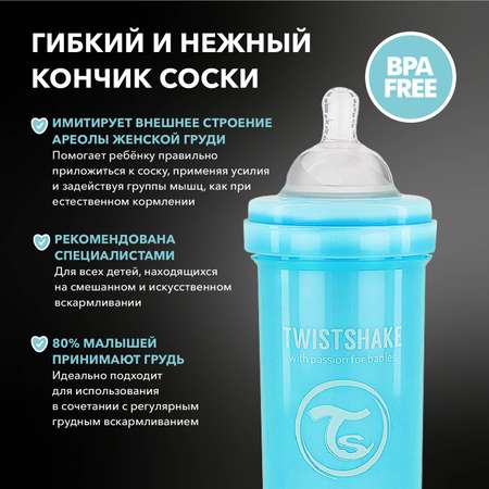 Бутылочка для кормления Twistshake антиколиковая