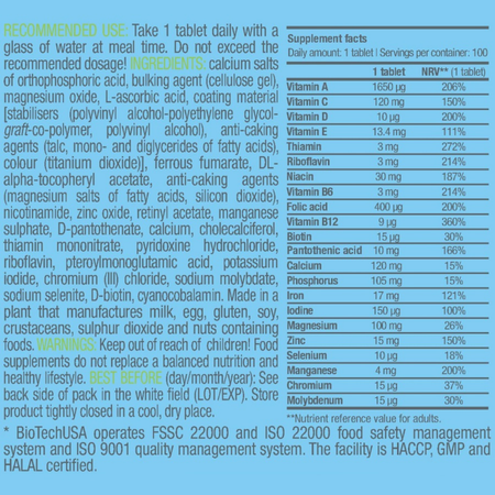 Мультивитамины BiotechUSA One-a-Day 100 таблеток