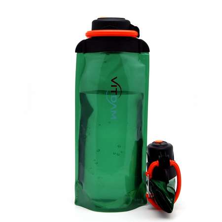 Бутылка для воды складная VITDAM зеленая 700мл B070GRS