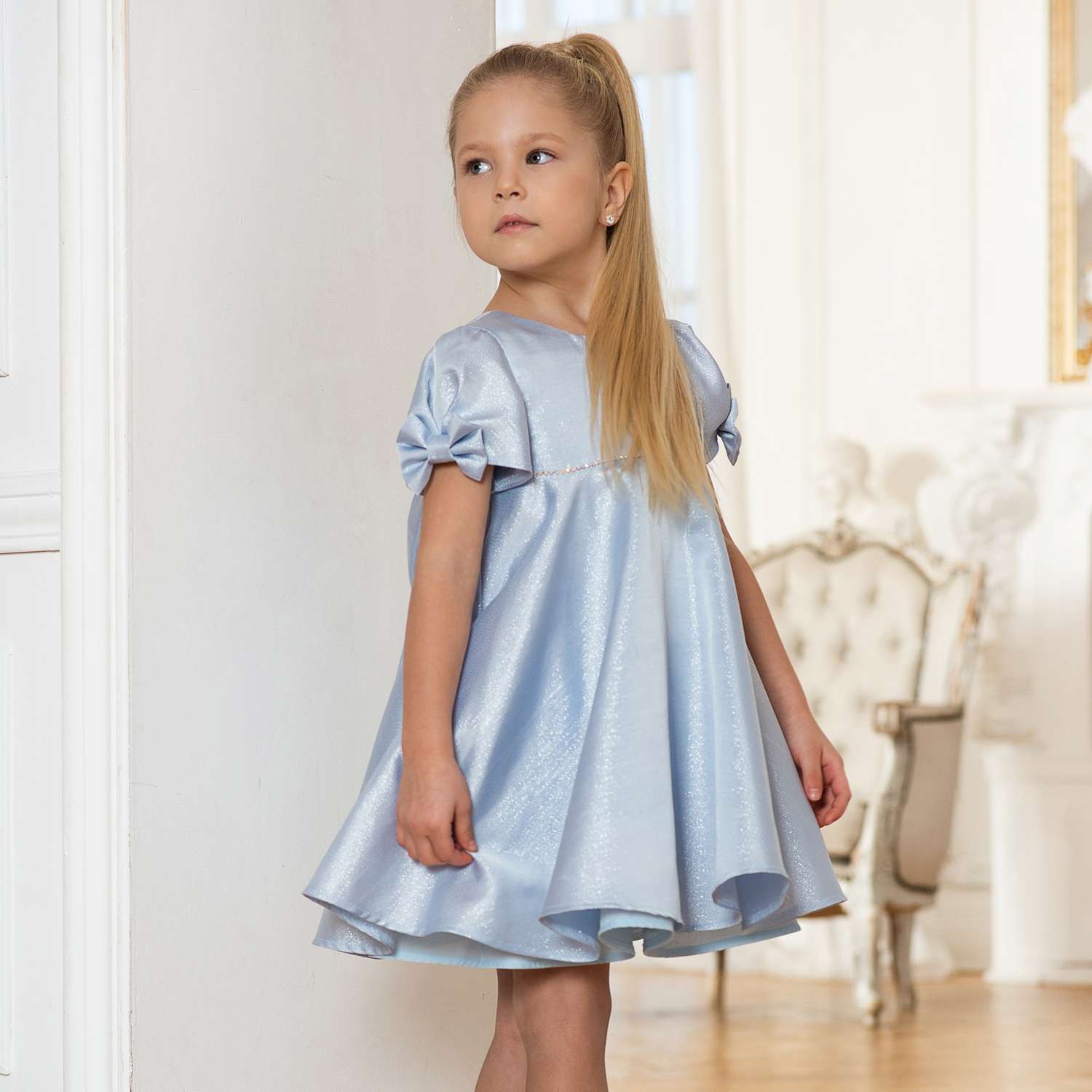 Платье LisaWeta D-019-22 голубой - фото 3