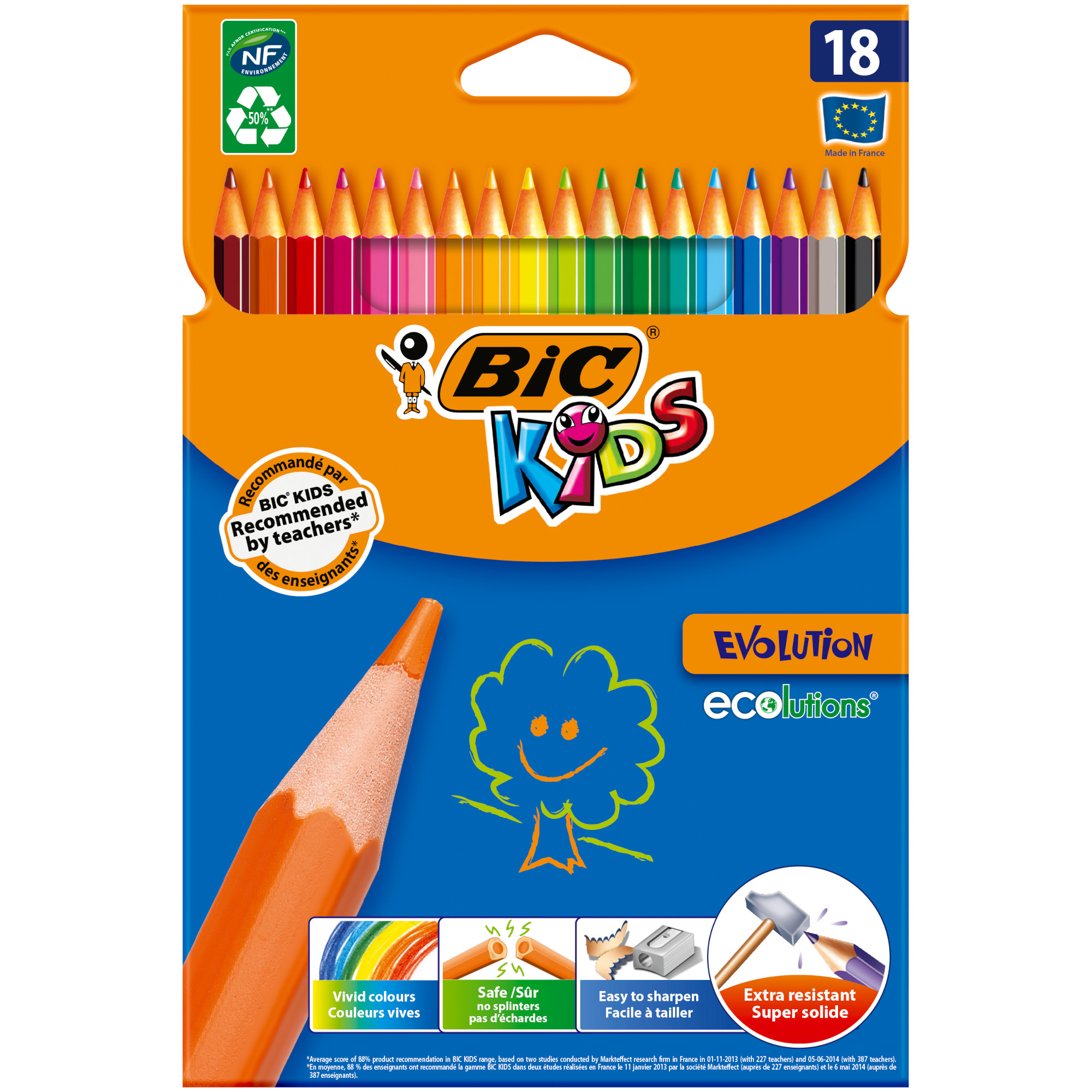 Карандаши цветные Bic Kids Evolution 18цветов 9375133/937513