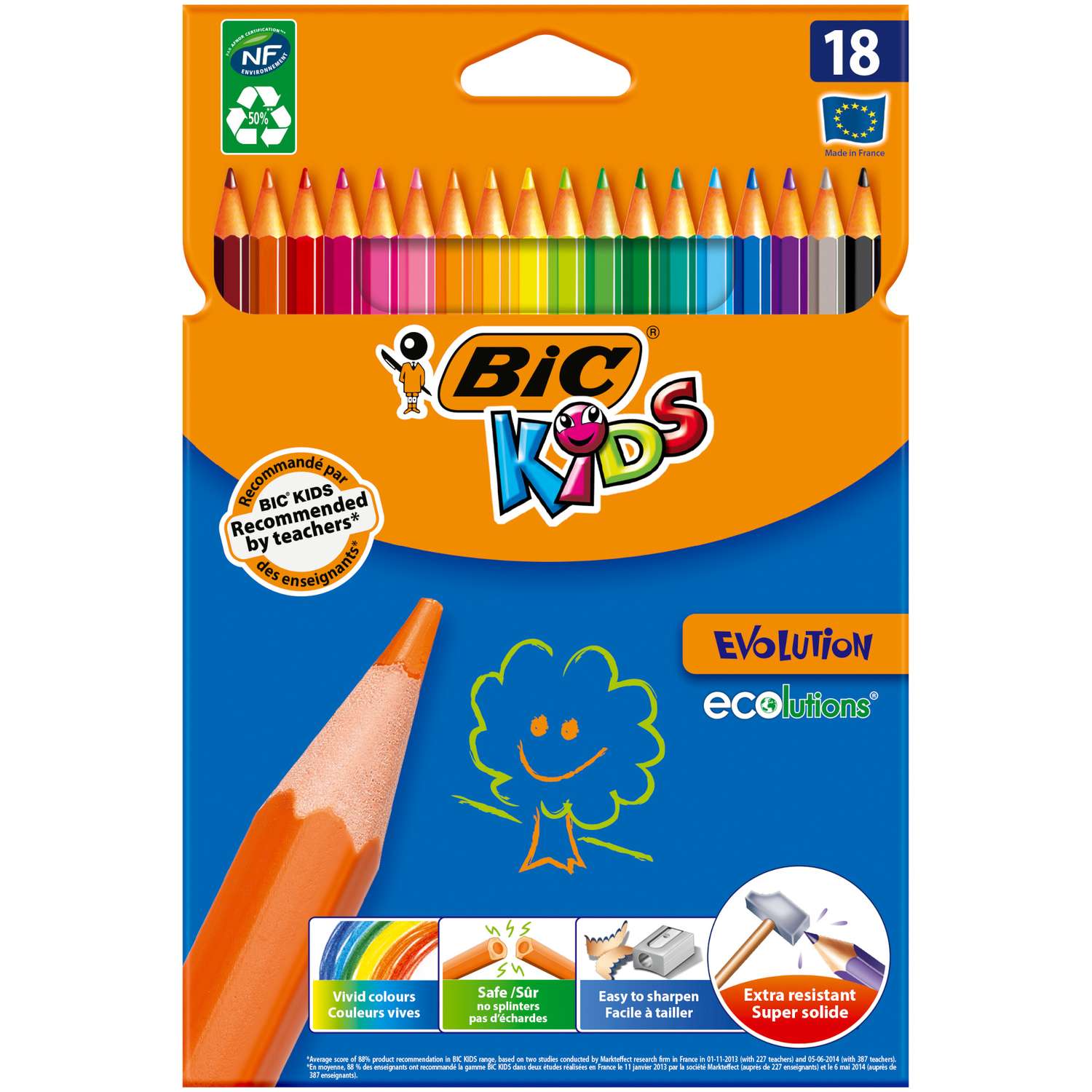 Карандаши цветные Bic Kids Evolution 18цветов 9375133/937513 - фото 1